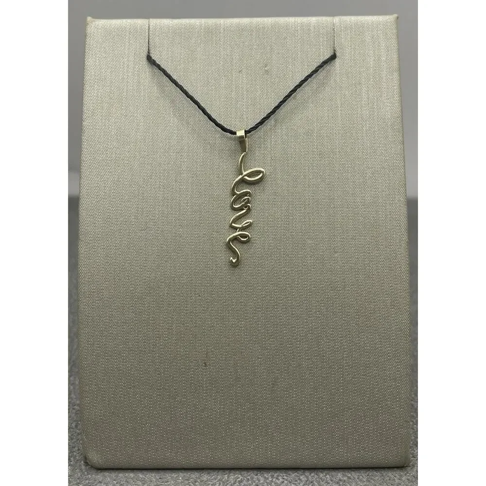 10K Yellow Gold Cursive Love Pendant (26759)